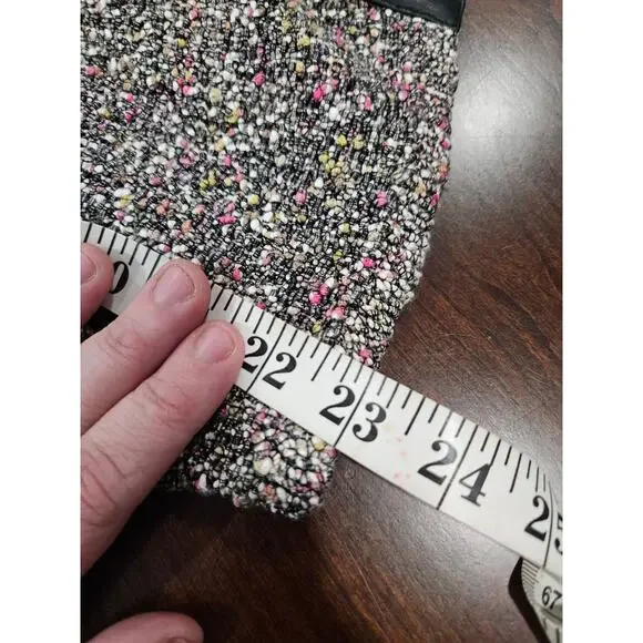 Rag & Bone Lory Tweed Boucle and Lamb Leather Trimmed Jacket Size M - Picture 10 of 10